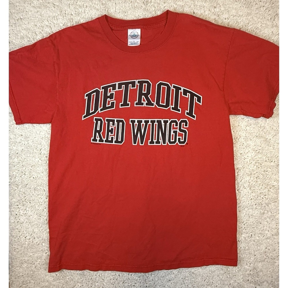 Delta Magnum Weight Detroit Red Wings NHL Graphic T-Shirt Mens Medium Red Cotton